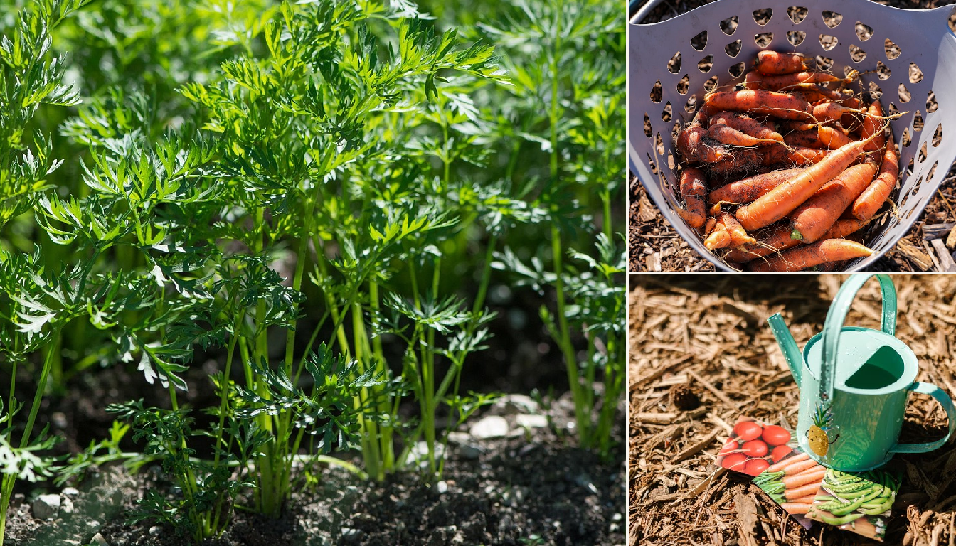 Carrot showing signs of stress in a Chicago garden.