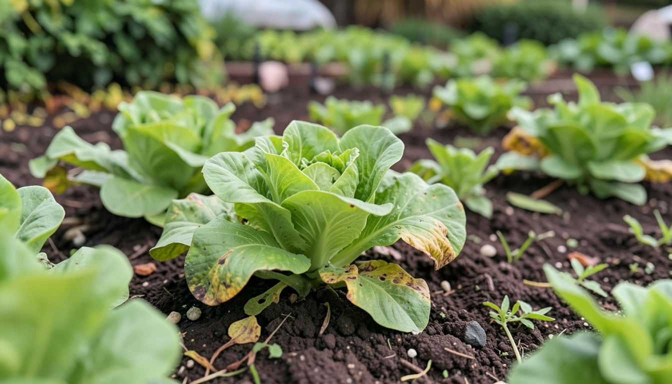 Lettuce showing signs of stress.