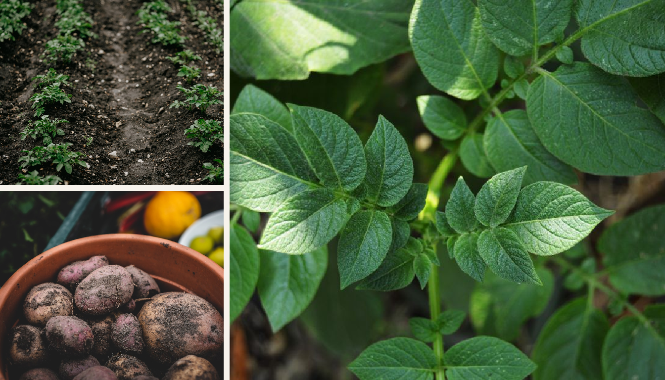 Potato showing signs of stress in a Melbourne garden.