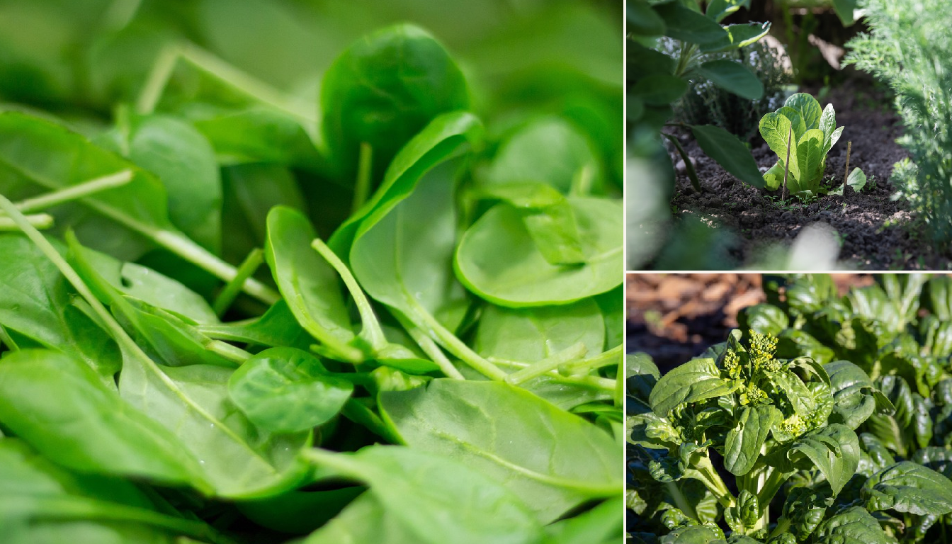 Spinach showing signs of stress.