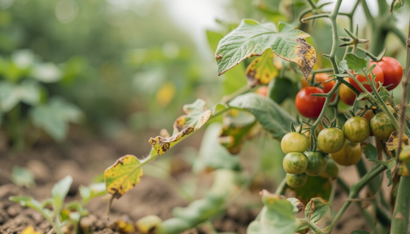 Tomato showing signs of stress.