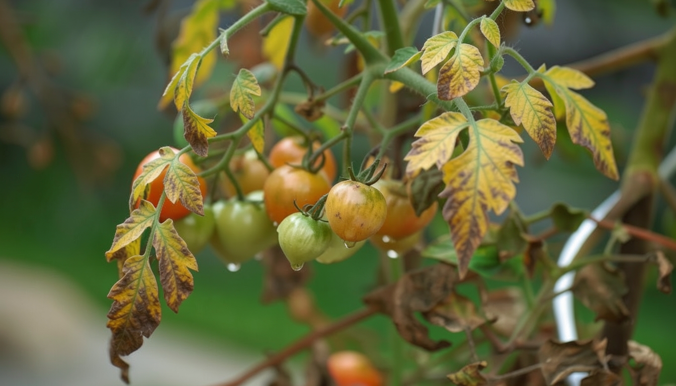 Tomato showing signs of stress.